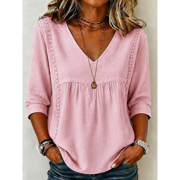 Evelyn | Relaxed Bohemian V-Neck Blouse