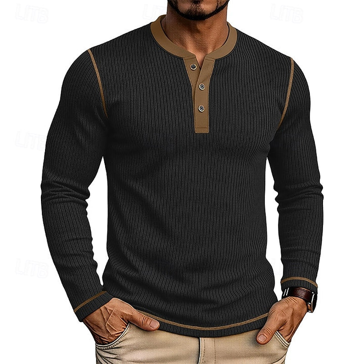 Theodore | Ribbed Long-Sleeve Henley