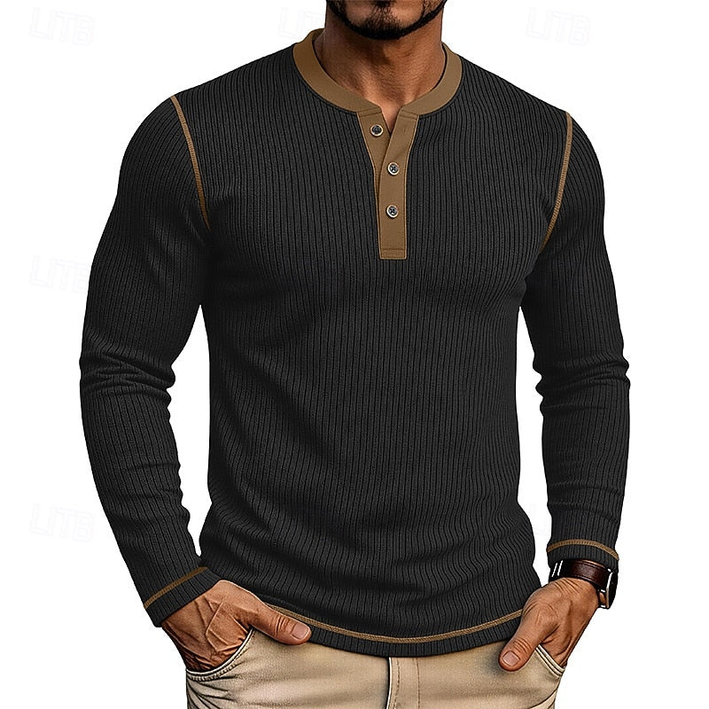 Theodore | Ribbed Long-Sleeve Henley