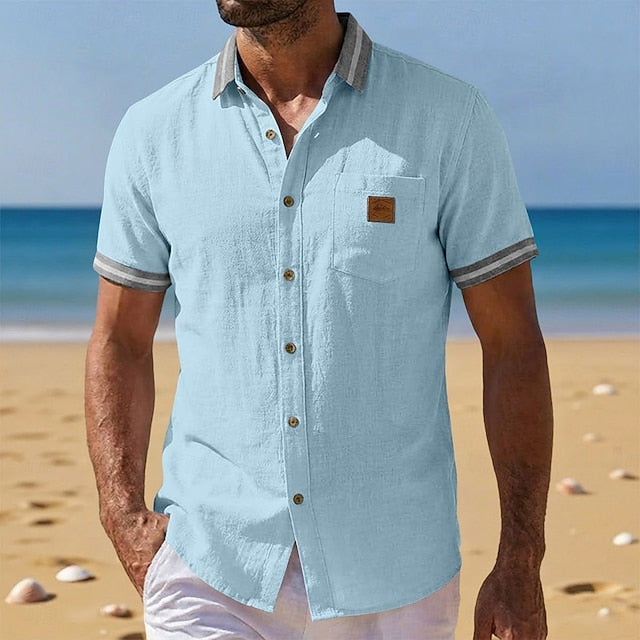 Samuel | Men's Cotton Linen Short Sleeve Shirt