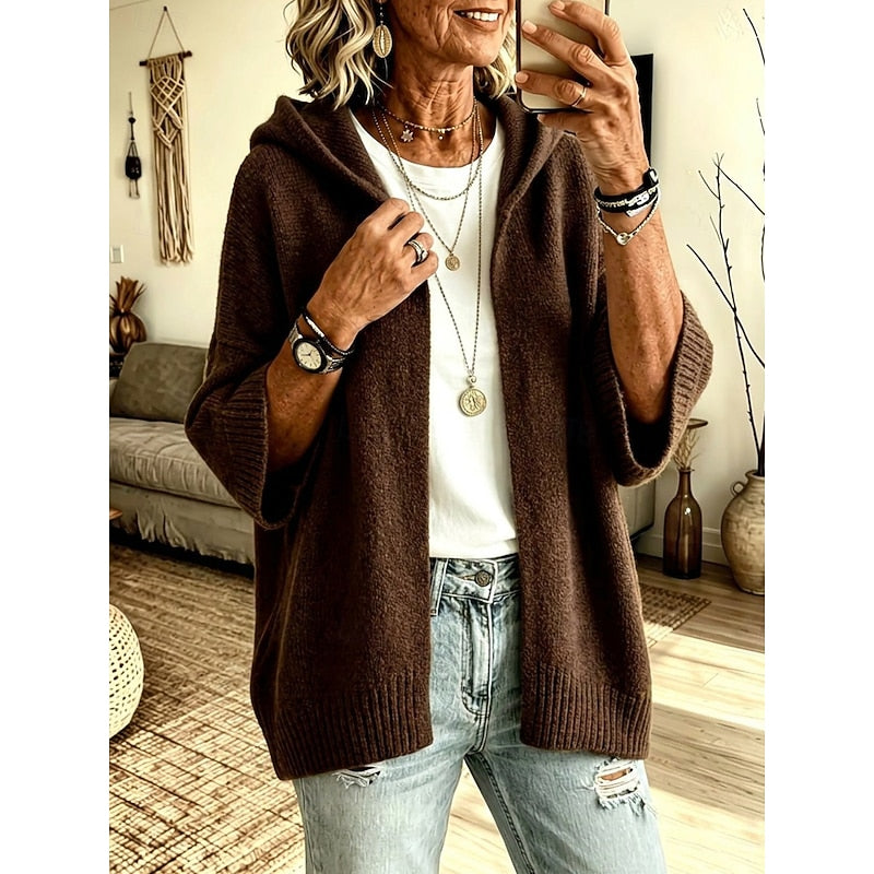 Marguerite | Hooded Open-Front Cardigan