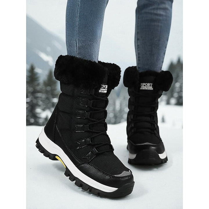 Katherine | Cozy Fur-Trimmed Lace-Up Snow Boots