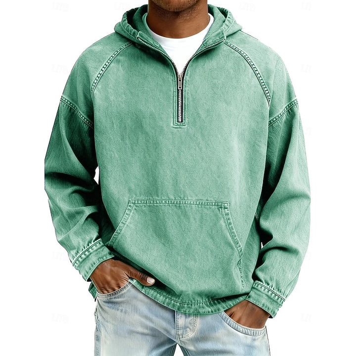 Elliott | Washed Quarter-Zip Hoodie