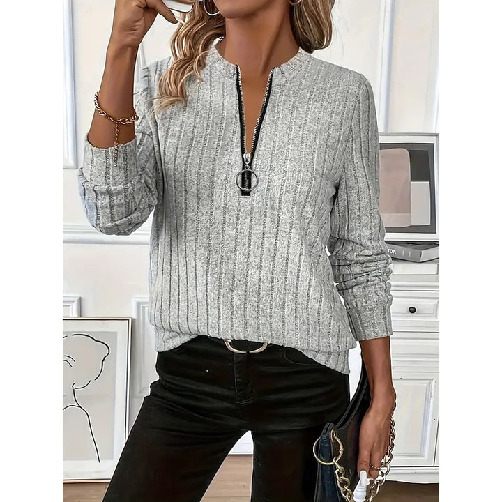 Flora | Ribbed Quarter-Zip Top