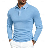 Damon | Textured Long-Sleeve Polo Shirt
