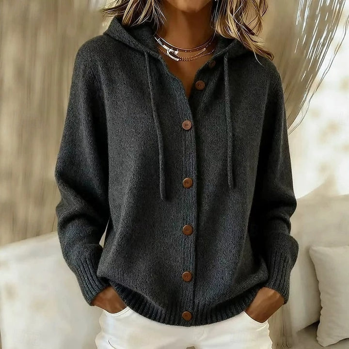Tamara | Hooded Button-Front Cardigan