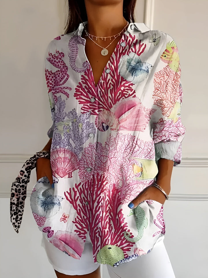 Lorna | Floral Button-Up Blouse