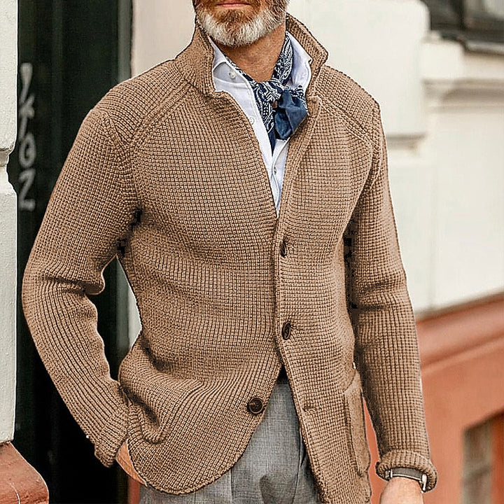 Callahan | Stand Collar Textured Cardigan
