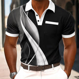 Everest | Modern Line-Print Polo Shirt