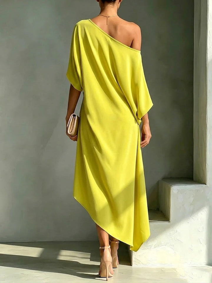 Mira | Draped One-Shoulder Midi Dress