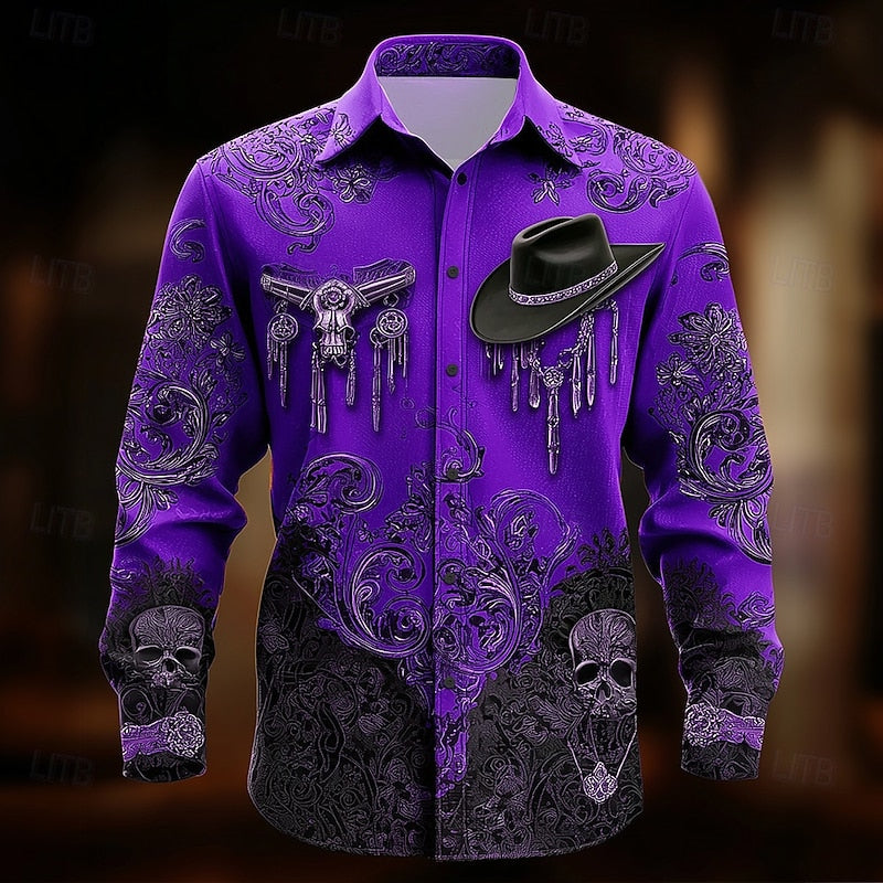 Wyatt | Western Halloween Skull Shirt