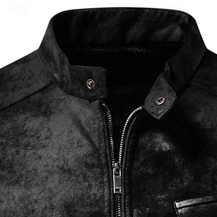 Hudson | Classic Stand-Collar Biker Jacket
