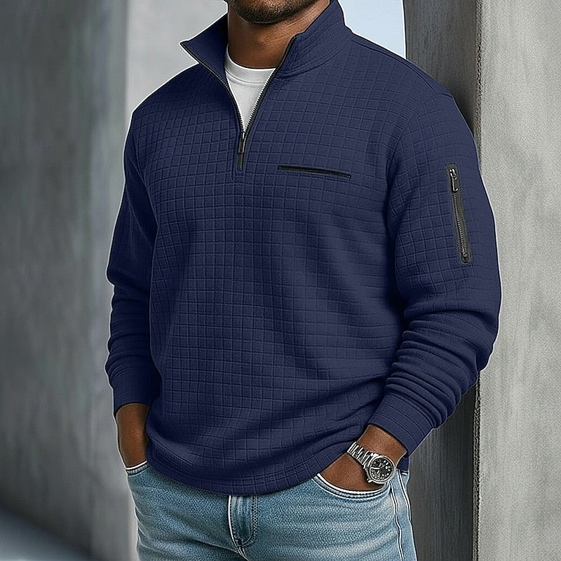 Preston | Textured Quarter-Zip Pullover