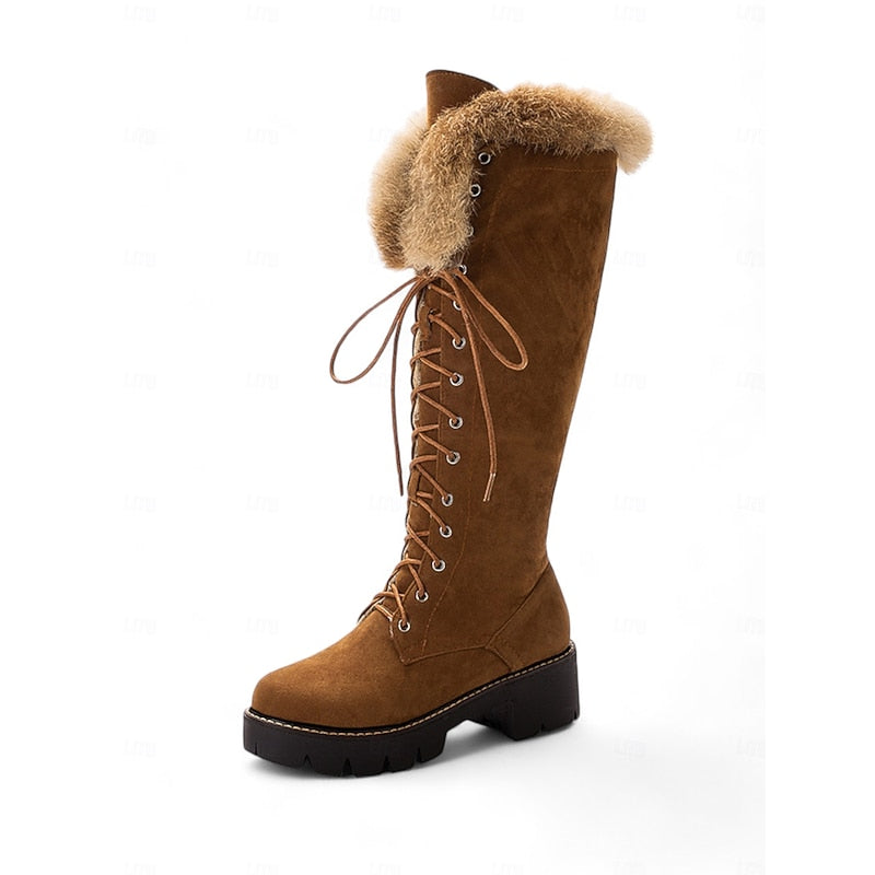 Katrina | Cozy-Cuff Lace-Up Winter Boots