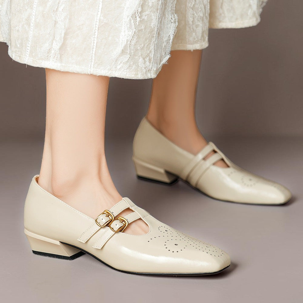 Celia | Buckled Square-Toe Mary Jane Pumps