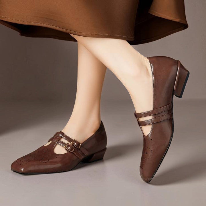 Celia | Buckled Square-Toe Mary Jane Pumps