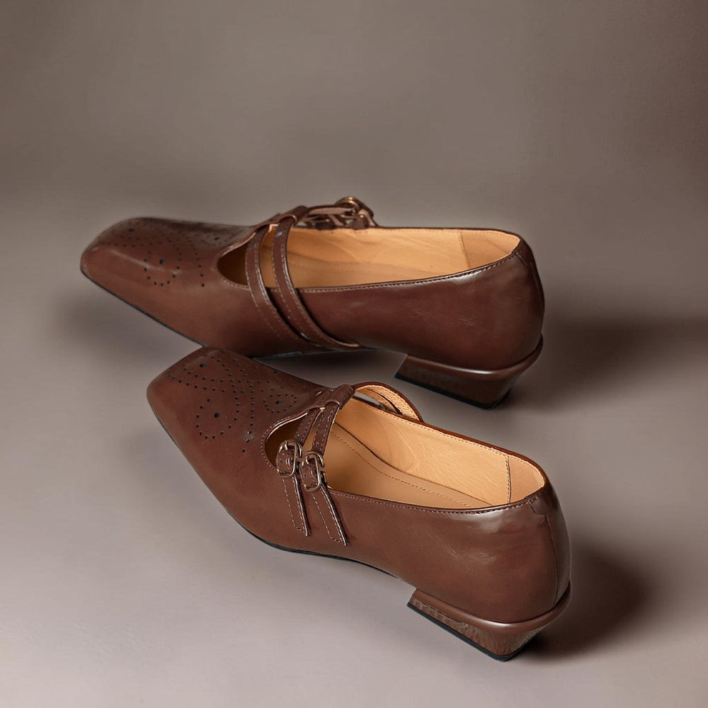 Celia | Buckled Square-Toe Mary Jane Pumps