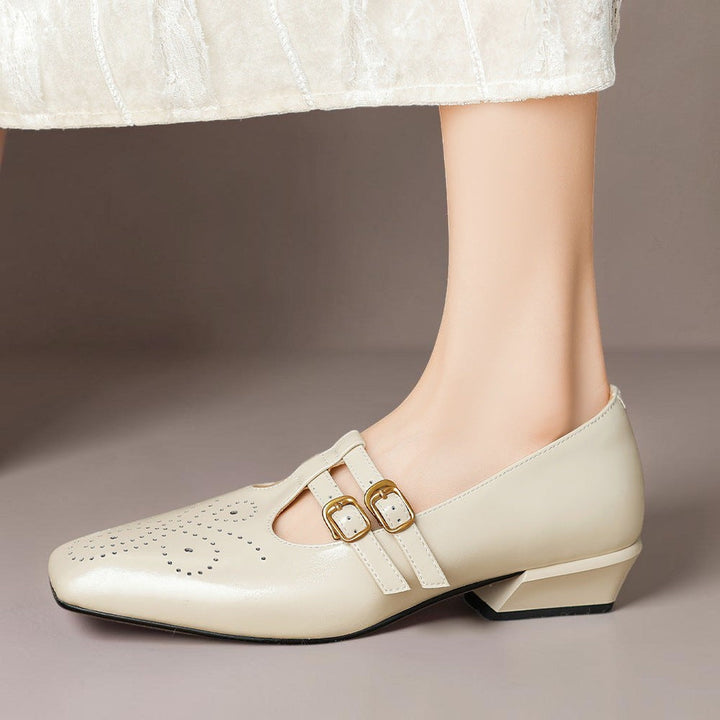 Celia | Buckled Square-Toe Mary Jane Pumps