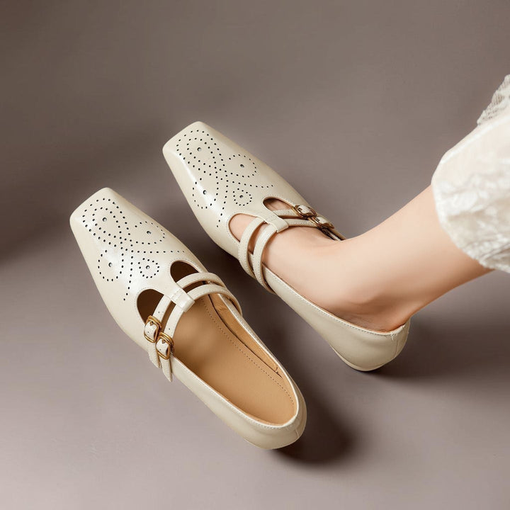 Celia | Buckled Square-Toe Mary Jane Pumps