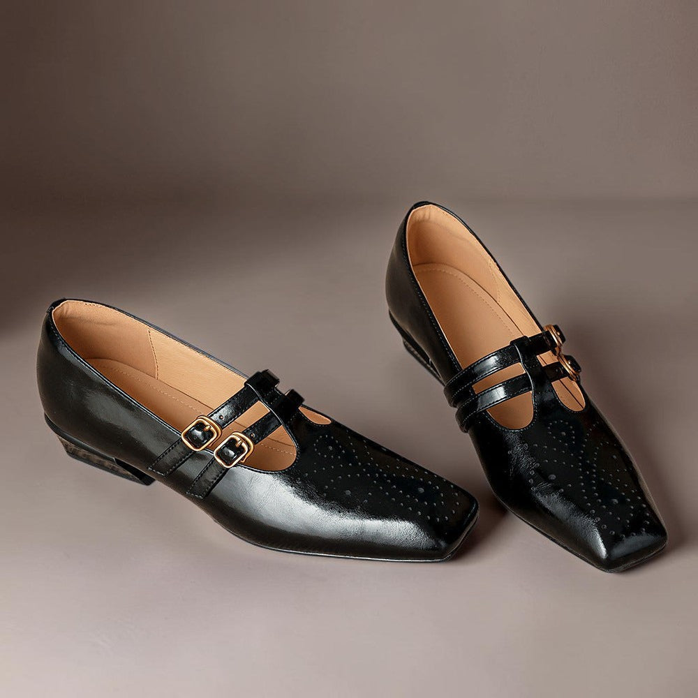 Celia | Buckled Square-Toe Mary Jane Pumps