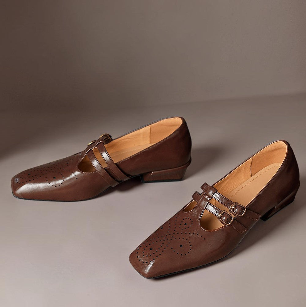 Celia | Buckled Square-Toe Mary Jane Pumps