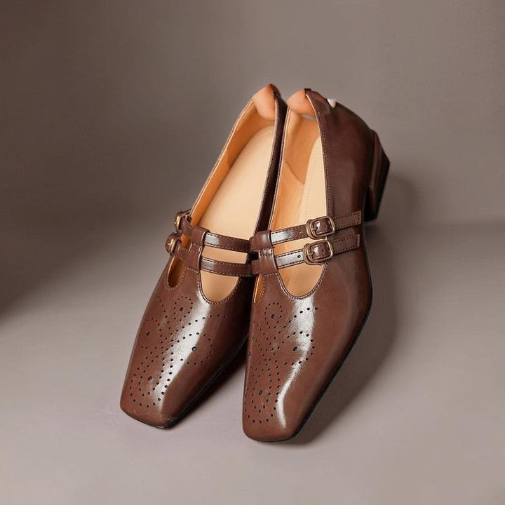 Celia | Buckled Square-Toe Mary Jane Pumps