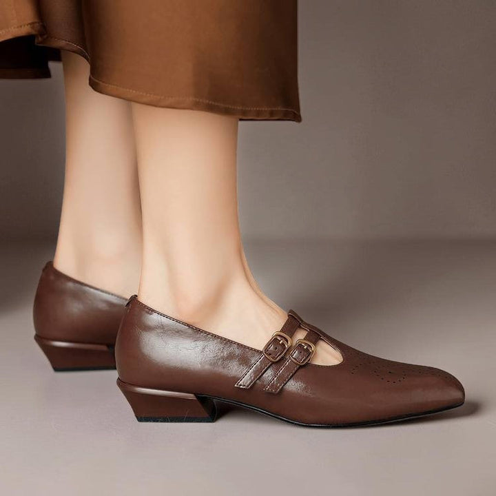 Celia | Buckled Square-Toe Mary Jane Pumps