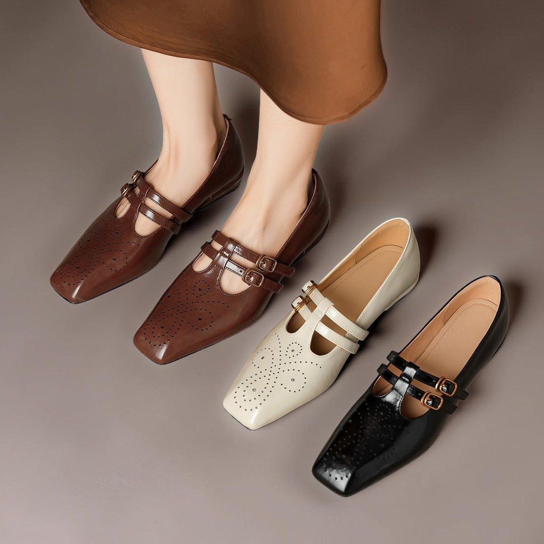 Celia | Buckled Square-Toe Mary Jane Pumps
