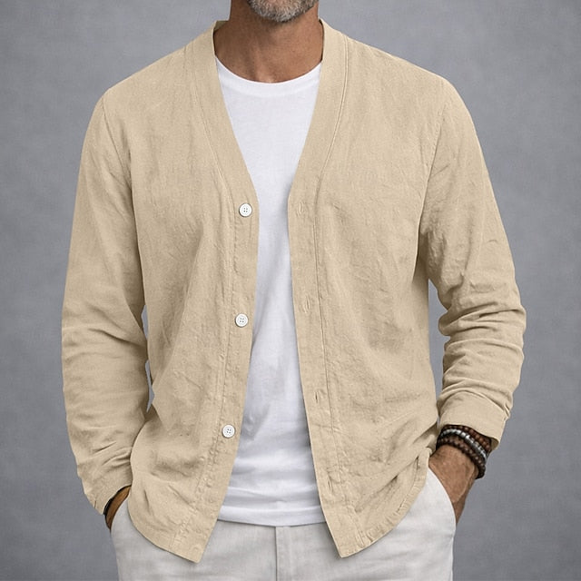 Gary | Men's Linen Button Cardigan