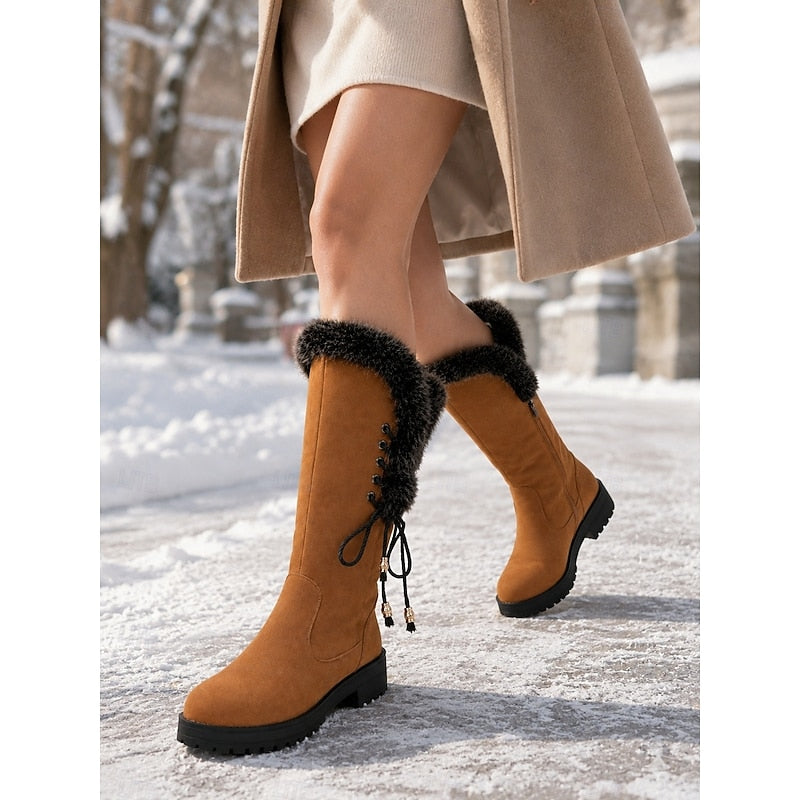 Paige | Cozy Lace-Up Knee-High Boots