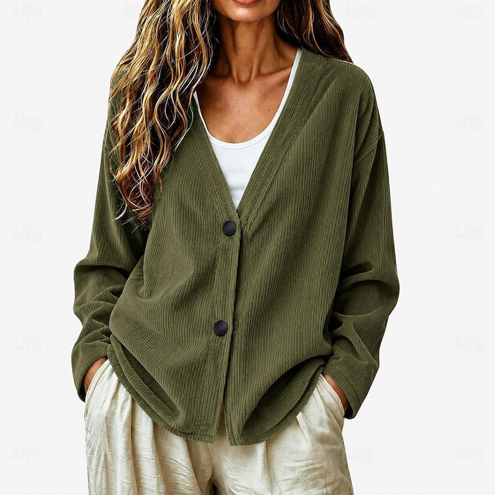 Maeve | Relaxed Ribbed Button-Front Cardigan