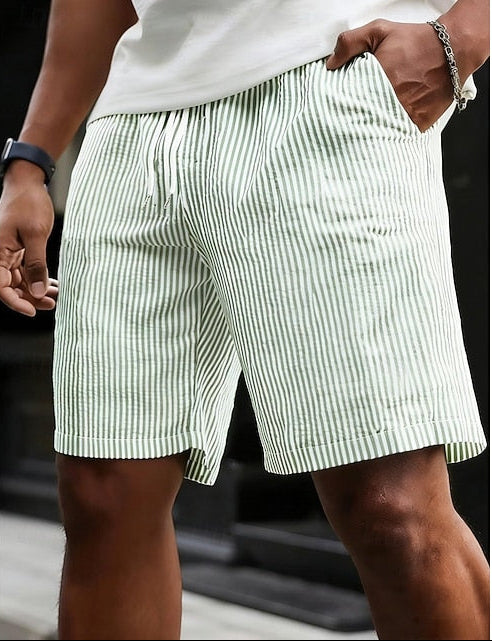 Karl | Men's Striped Seersucker Drawstring Shorts