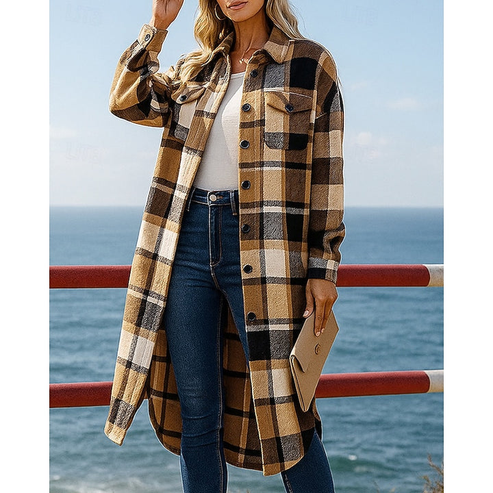 Delia | Christmas Plaid Longline Coat