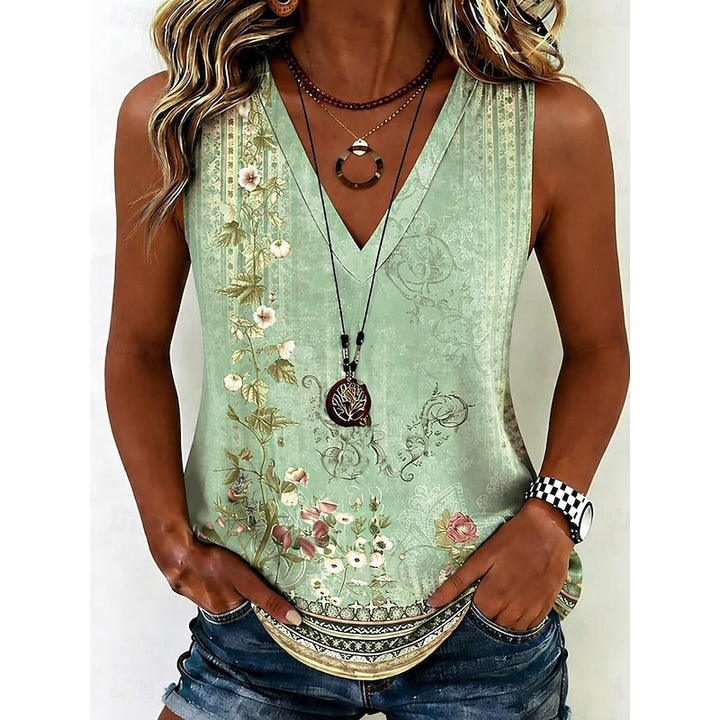 Linnea | Floral V-Neck Tank Top