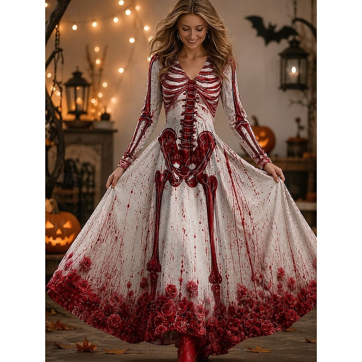 Octavia | Halloween Skeleton Maxi Dress