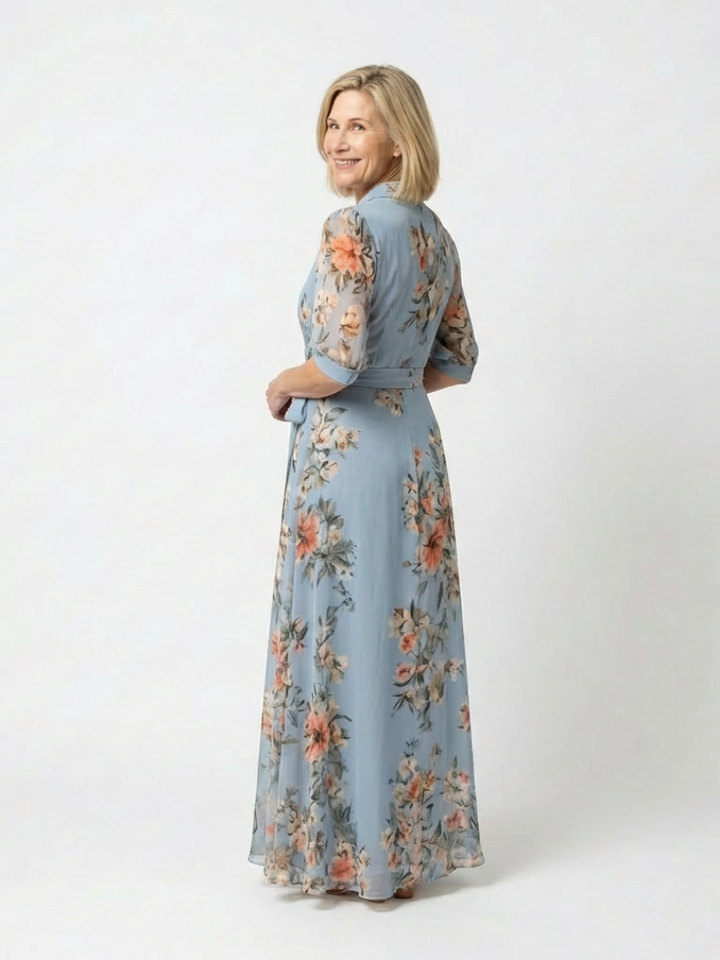 Aveline | Floral Wrap V-Neck Maxi Dress