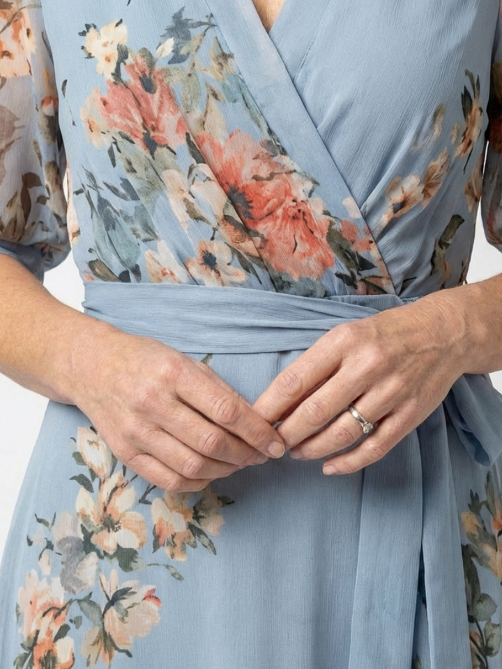 Aveline | Floral Wrap V-Neck Maxi Dress