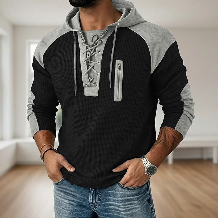 Rowan | Lace-Up Textured Hoodie