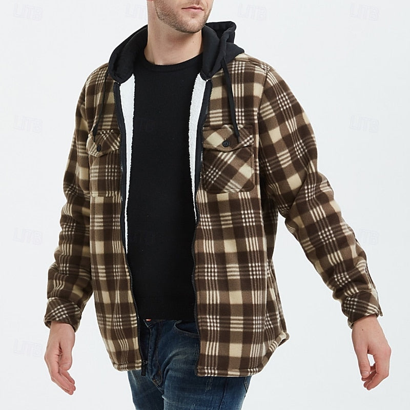Emmett | Hooded Plaid Shirt Jacket