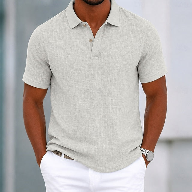 Vince | Men's Textured Linen Polo Shirt