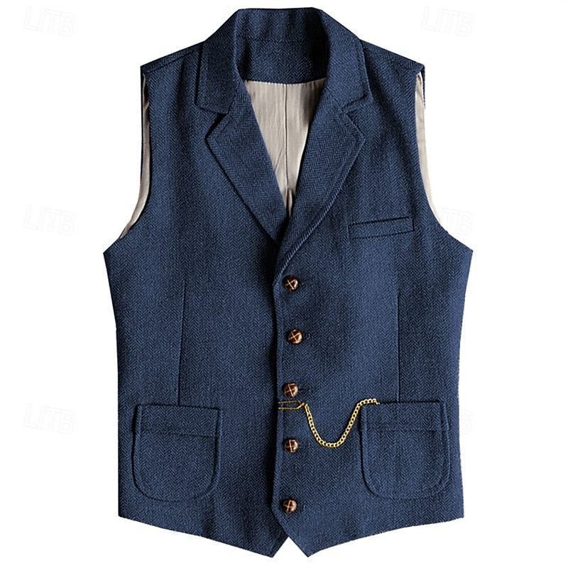 Nathaniel | Tailored Herringbone Waistcoat