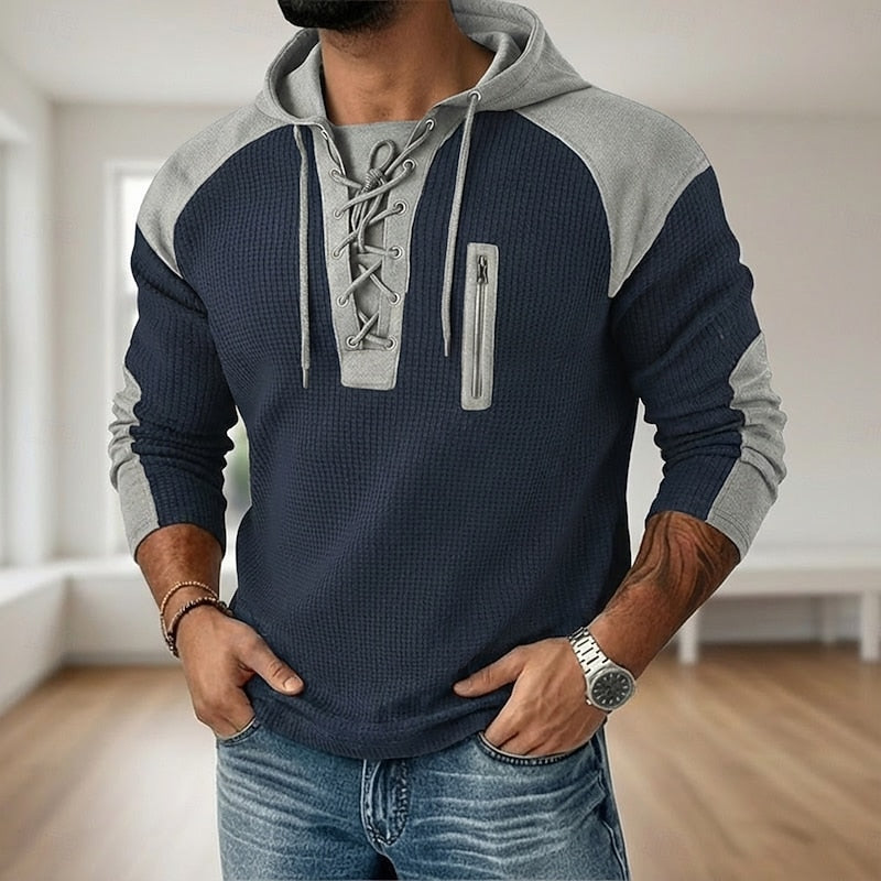 Rowan | Lace-Up Textured Hoodie