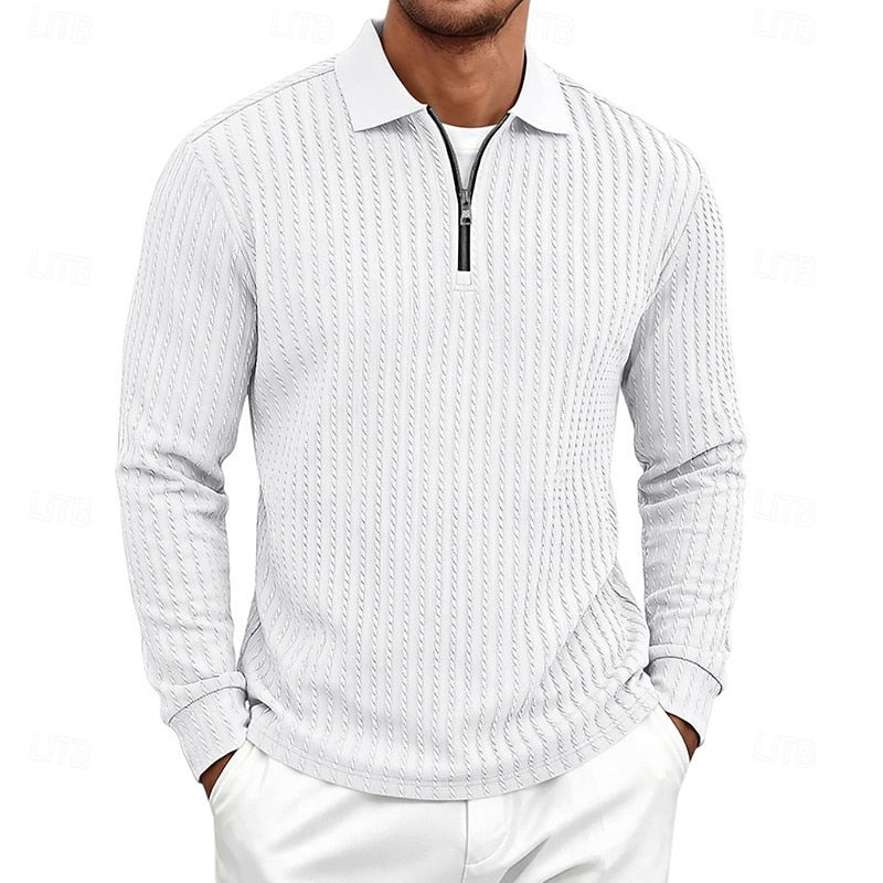 Maxwell | Textured Quarter-Zip Polo Shirt