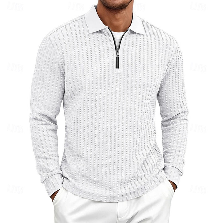 Maxwell | Textured Quarter-Zip Polo Shirt