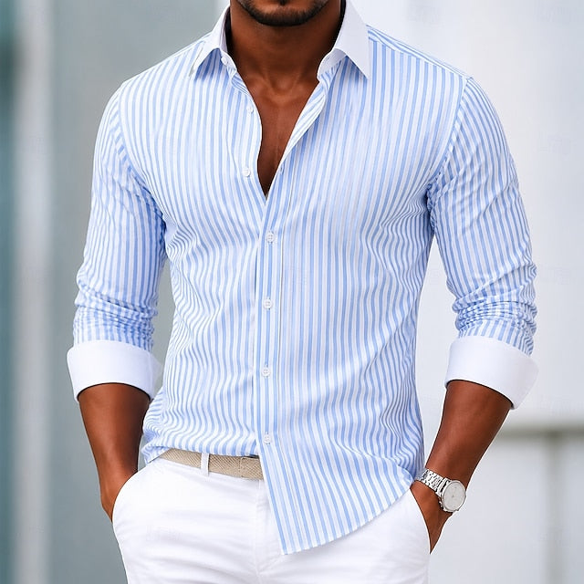 Carver | Men's Non-Iron Striped Dress Shirt