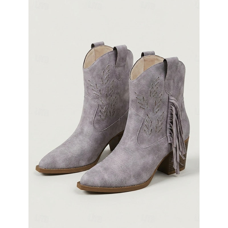 Savannah | Fringed Western Ankle Boots
