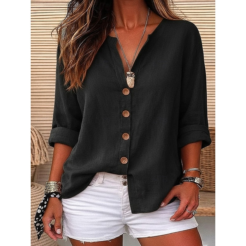 Rosalie | Relaxed Button-Front Blouse