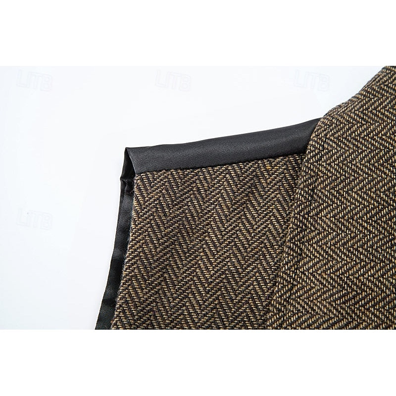 Alistair | Double-Breasted Herringbone Waistcoat