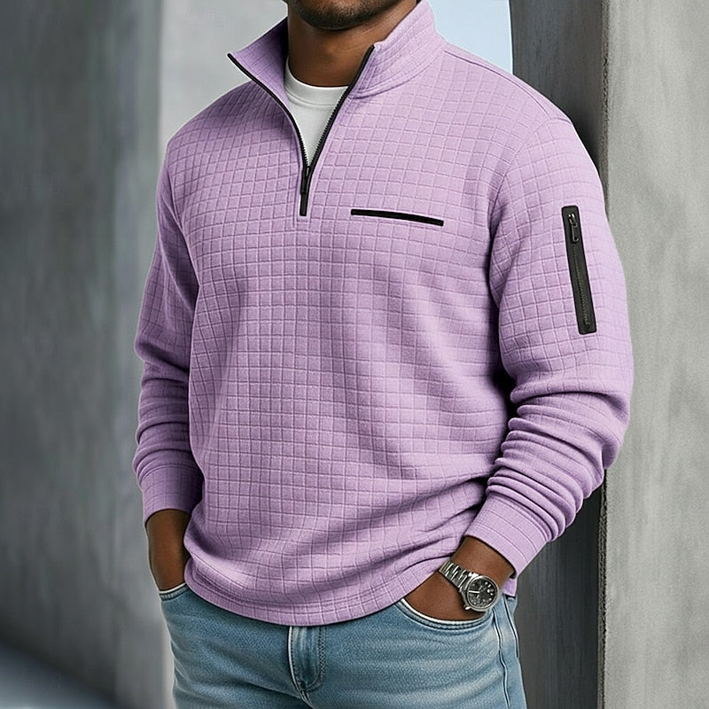 Preston | Textured Quarter-Zip Pullover