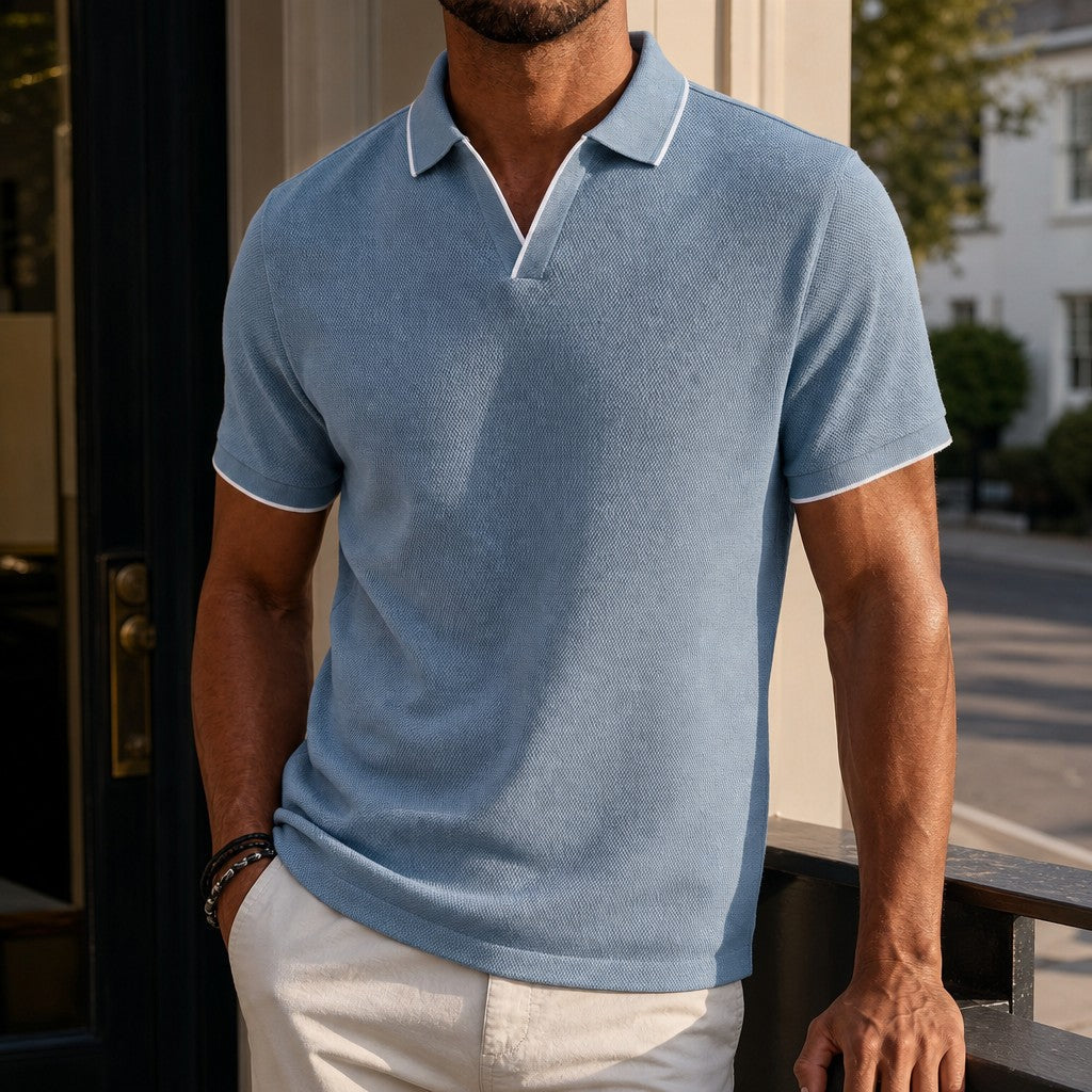 Rutledge | Tipped Open-Collar Polo